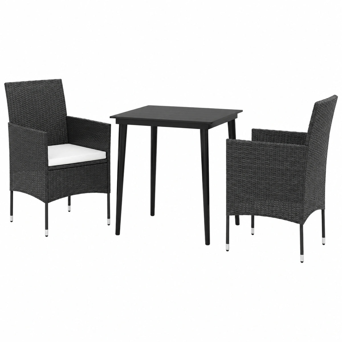 Table à manger, coloris noir, 5 pièces, pour la salle à manger