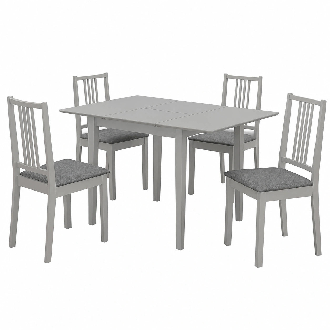 Ensemble de meubles de cuisine, en panneaux de bois, 5 pièces, coloris gris, pour la cuisine