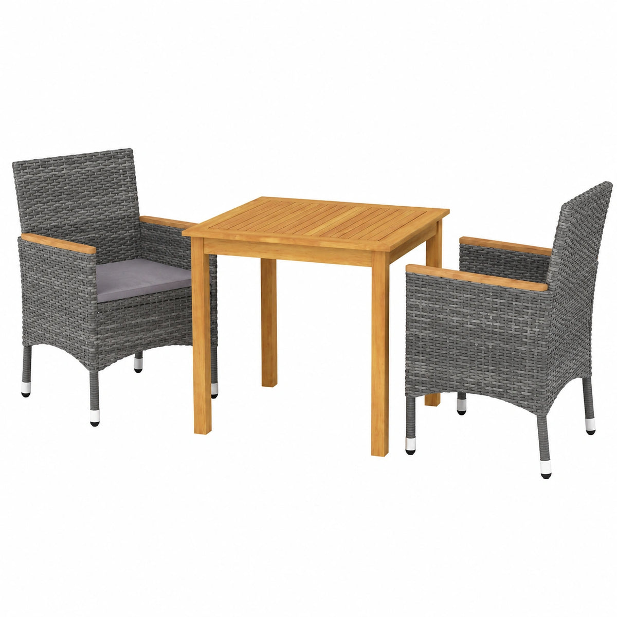 Salon de jardin, 3 pièces, coloris gris, pour la terrasse ou le jardin