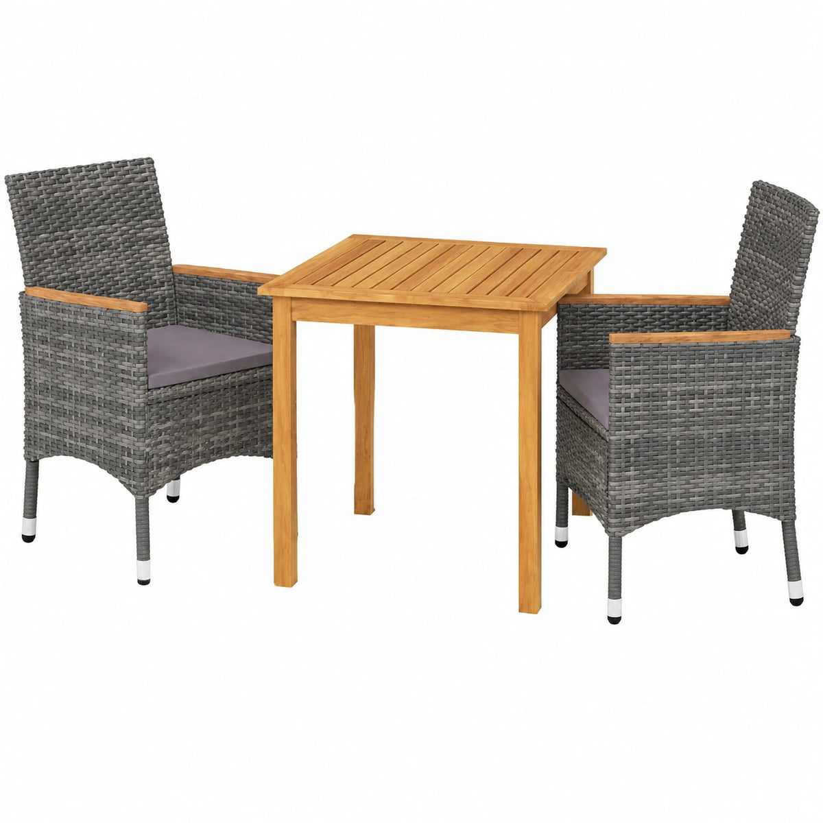 Salon de jardin, 3 pièces, coloris gris, pour la terrasse ou le jardin