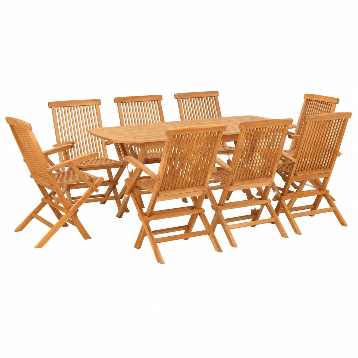 Salon de jardin, 9 pièces, pliable, pour la terrasse ou le jardin